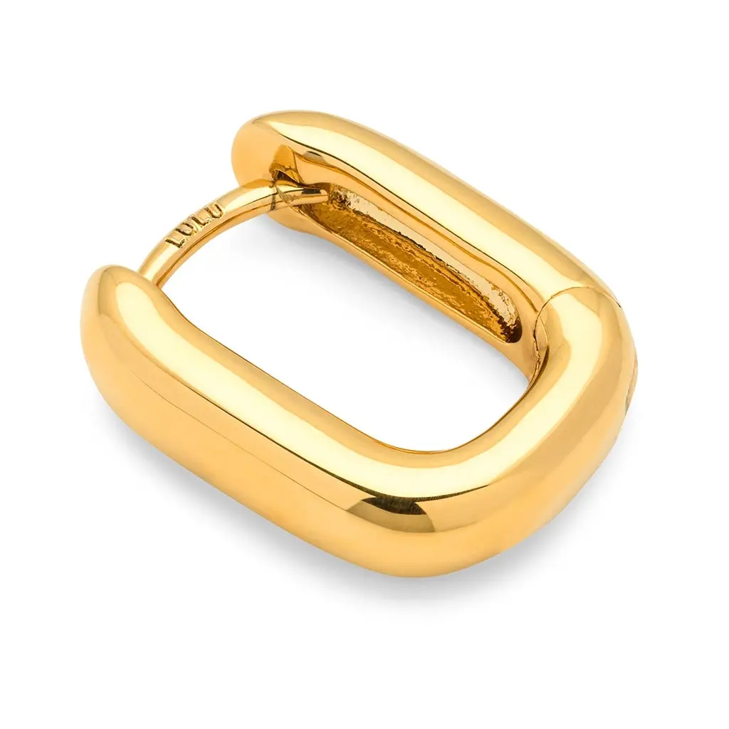 Chunky Square Hoops Pair - Gold Plated 1