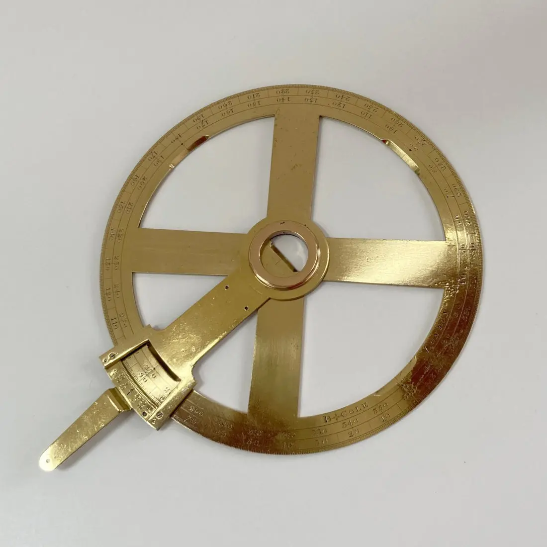 Eighteenth Century Circular Protractor By Benjamin Cole Of Fleet Street 1