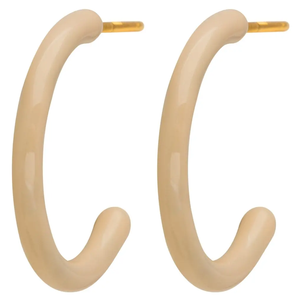 Color Hoops Medium Pair - Buttercream 1