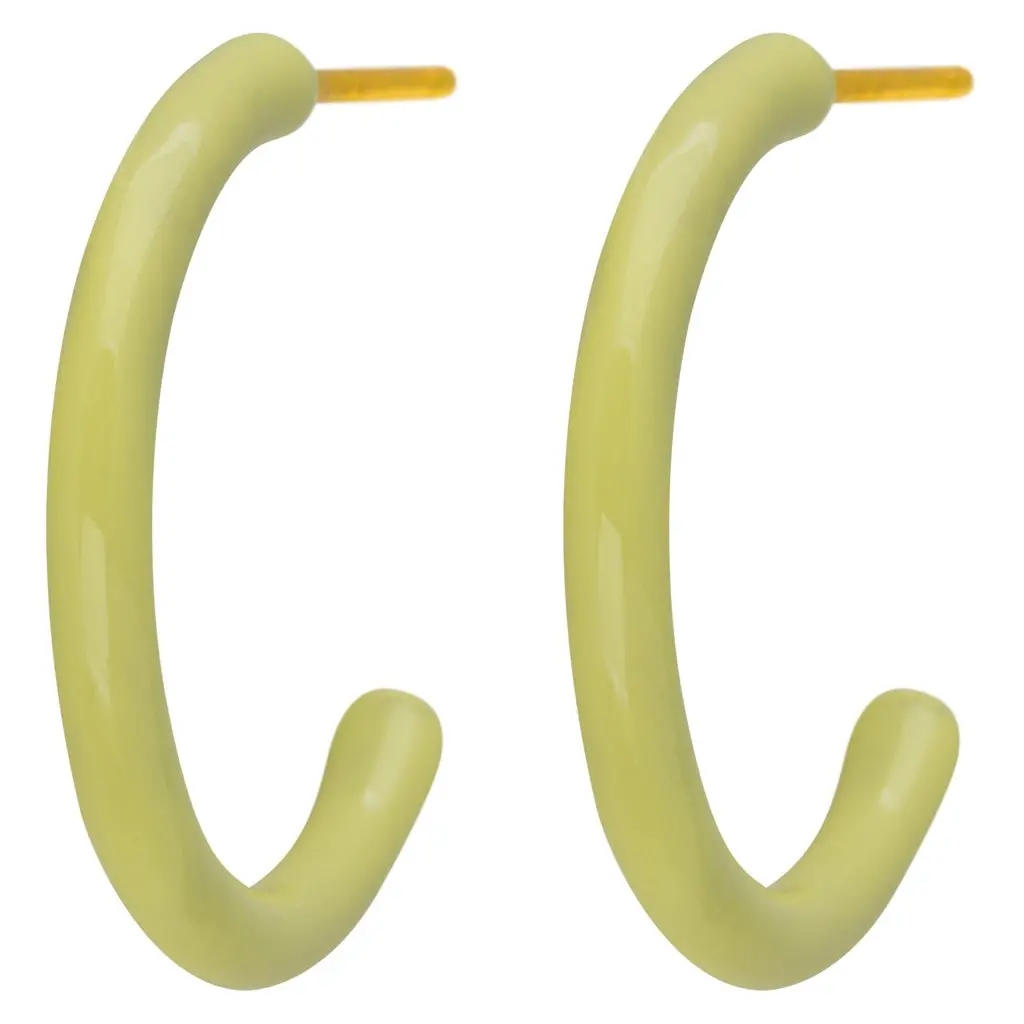 Color Hoops Medium Pair - Lime 1