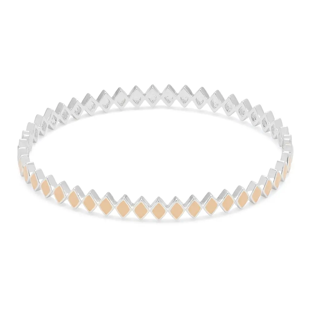 Confetti Bangle - Silver Plated - Buttercream 1