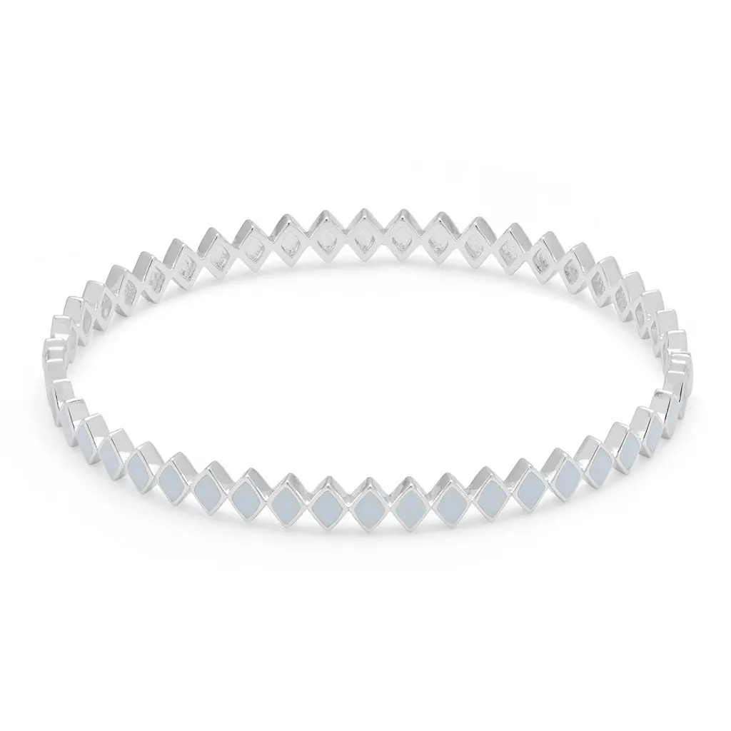 Confetti Bangle - Silver Plated - Skyride Blue 1