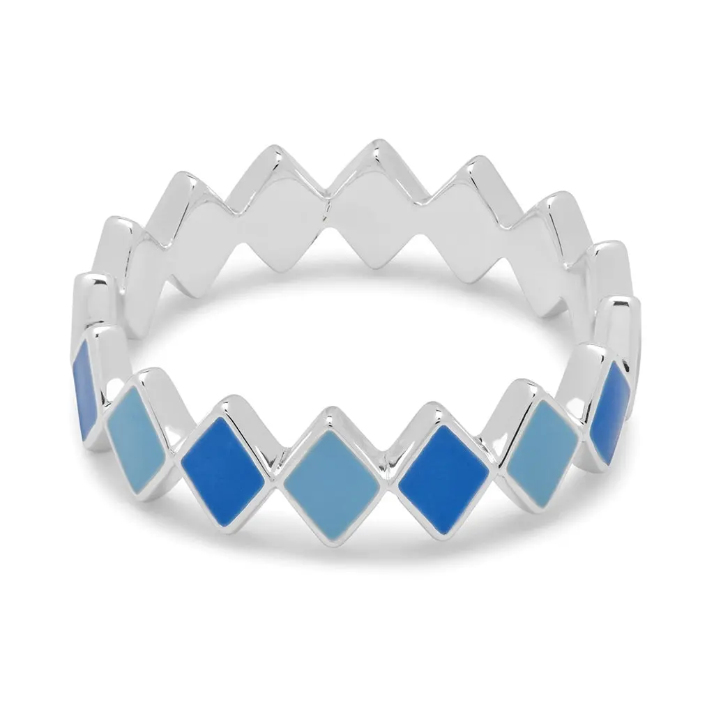 Confetti Ring Silver - Blue 1