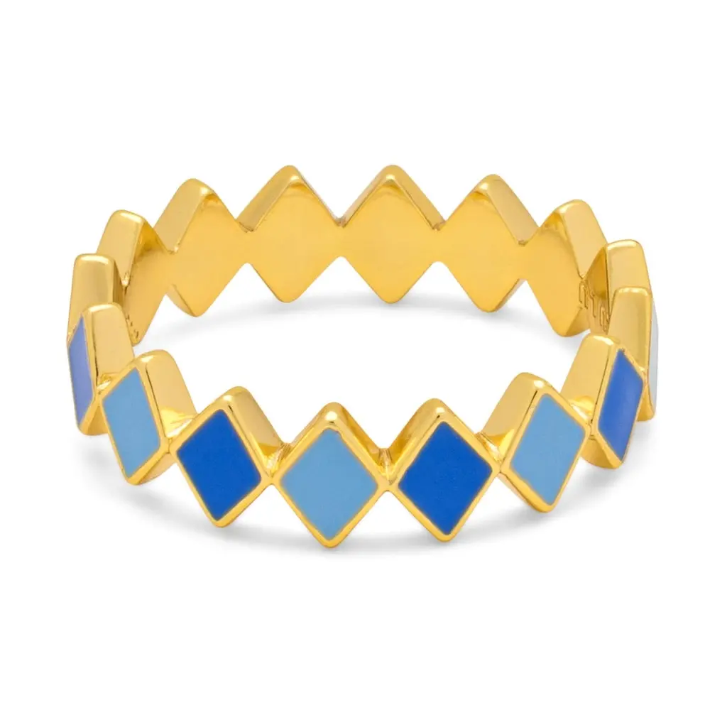Confetti Ring Gold Plated - Blue 1