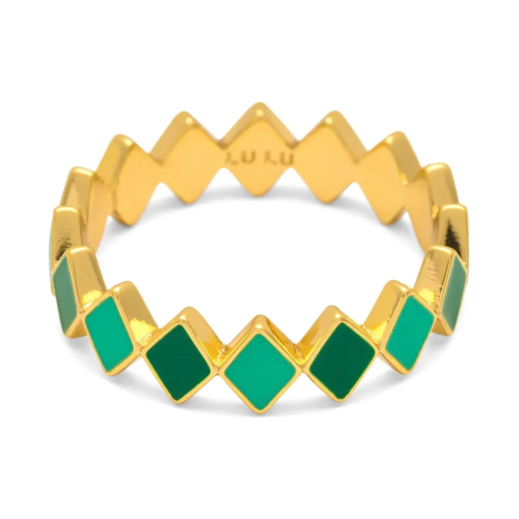Confetti Ring Gold Plated - Green 1