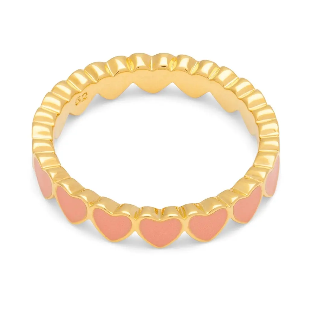 Connected Hearts Ring - Burnt Coral 1