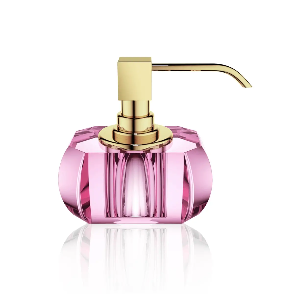 Decor Walther | Kristall Series | Soap Dispenser Polished | Pink + Gold  24 Carat Gold 1