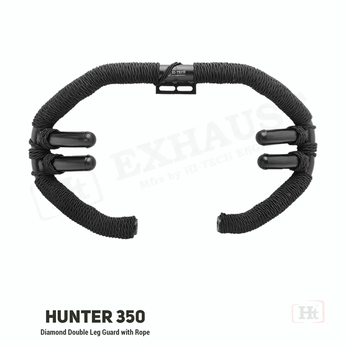 Hunter 350 Diamond Double Leg Guard – Black With Rope – Sb 658 / Ht Exhaust 1
