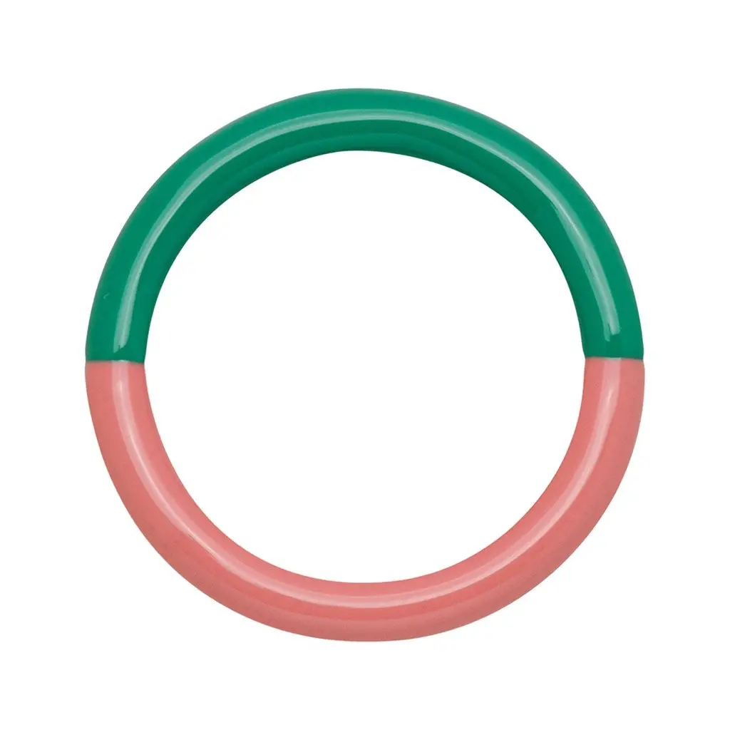 Double Color Ring - Light Green - Burnt Coral 1