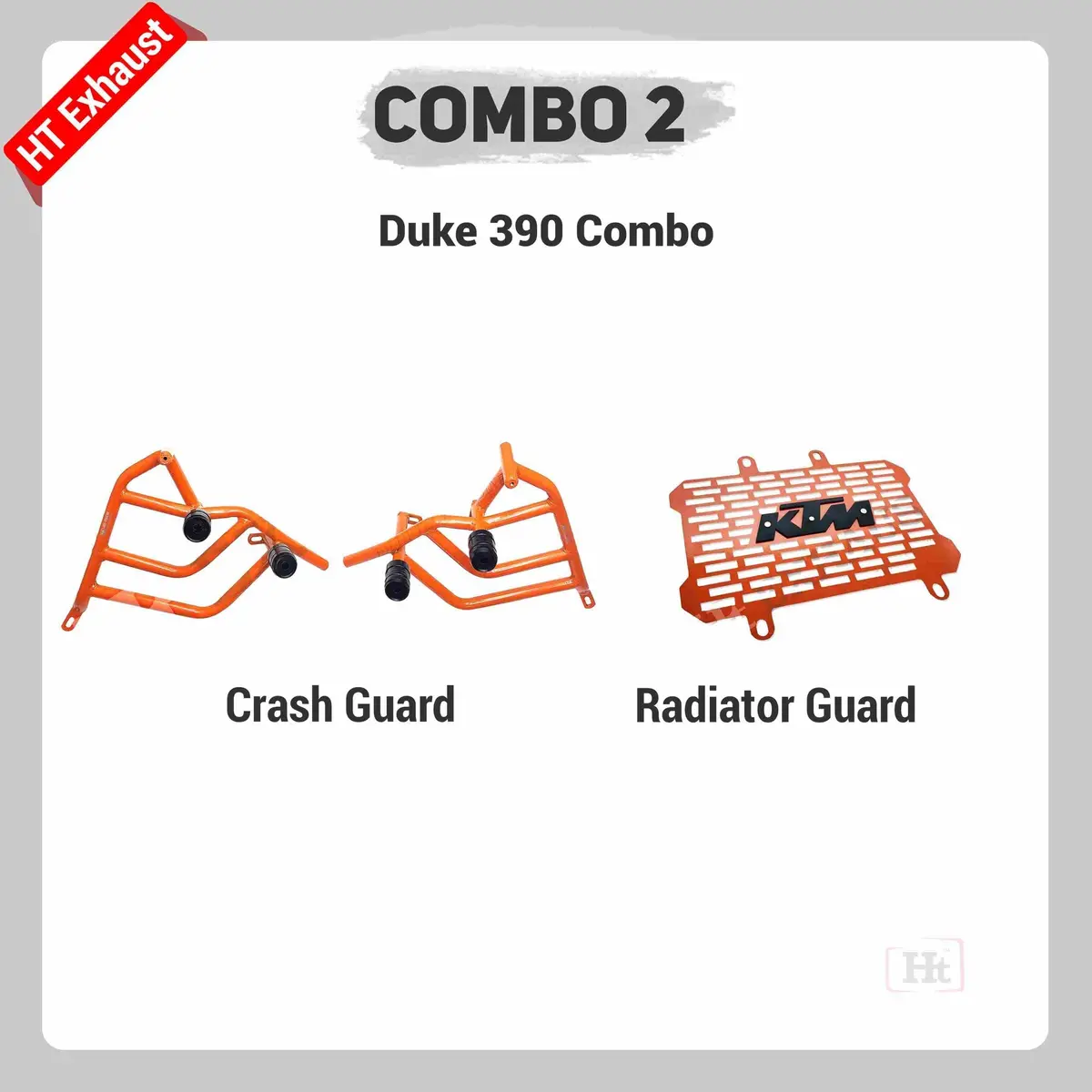 Combo 2 Duke 390 Bs6 Crash Guard + Radiator Guard  – Ht Exhaust 1