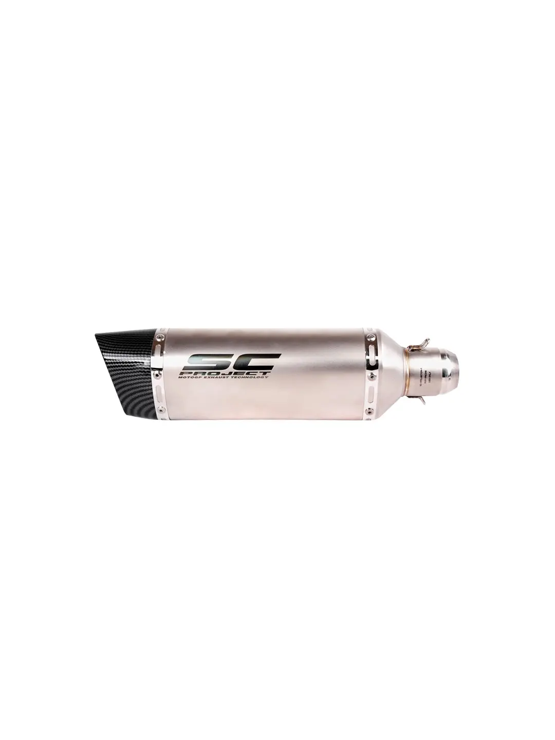 Sc Project Long Exhaust Slash Cut Silver End Carbon 1