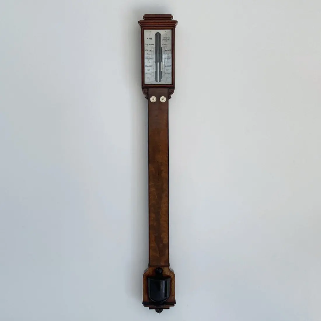 Early Victorian Mahogany Stick Barometer By Patrick Adie Of London 1