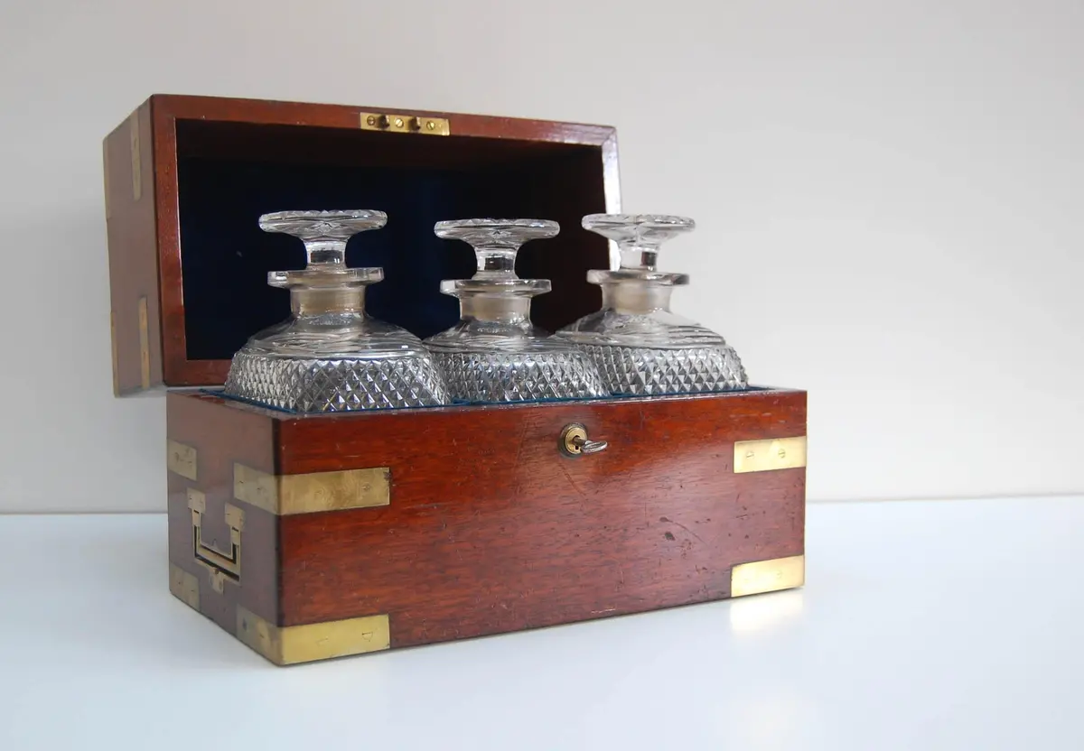 Early Victorian Campaign Triple Decanter Set 1