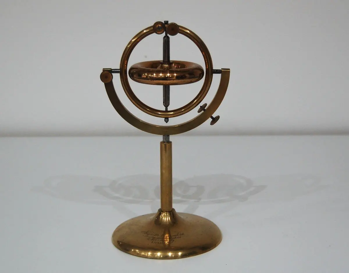 Early Victorian Demonstration Gyroscope On Stand By Negretti & Zambra London. 1