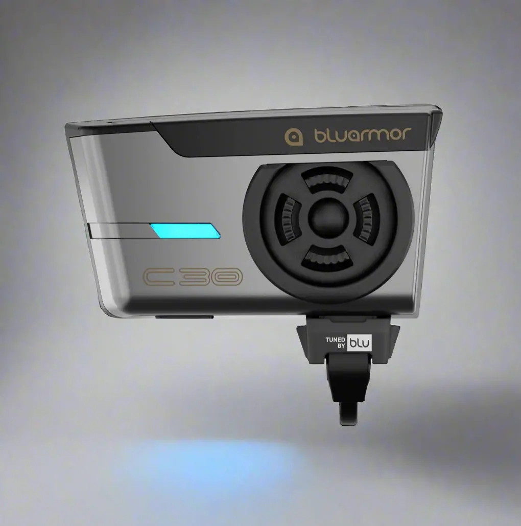 Bluarmor C30 Mesh Intercom Bluetooth Communication System | Compatible For All Helmets | 1 Year Warranty 1