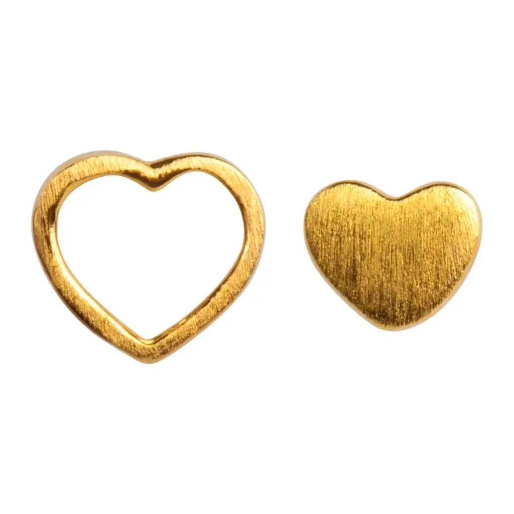 Family Love Earrings Pair Brushed - Gold Plated 1