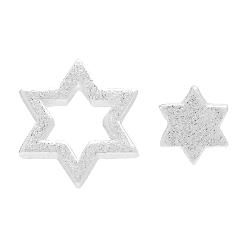 Family Star Earrings Pair - Silver 1