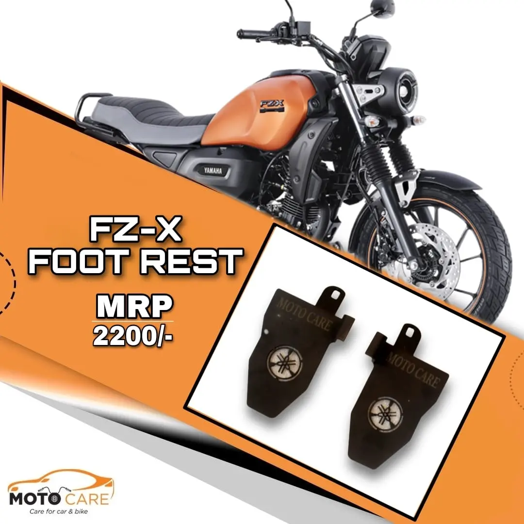 Moto Care Heavy Metal Foot Rest Compatible For Yamaha Fz-X (Set Of 2) 1