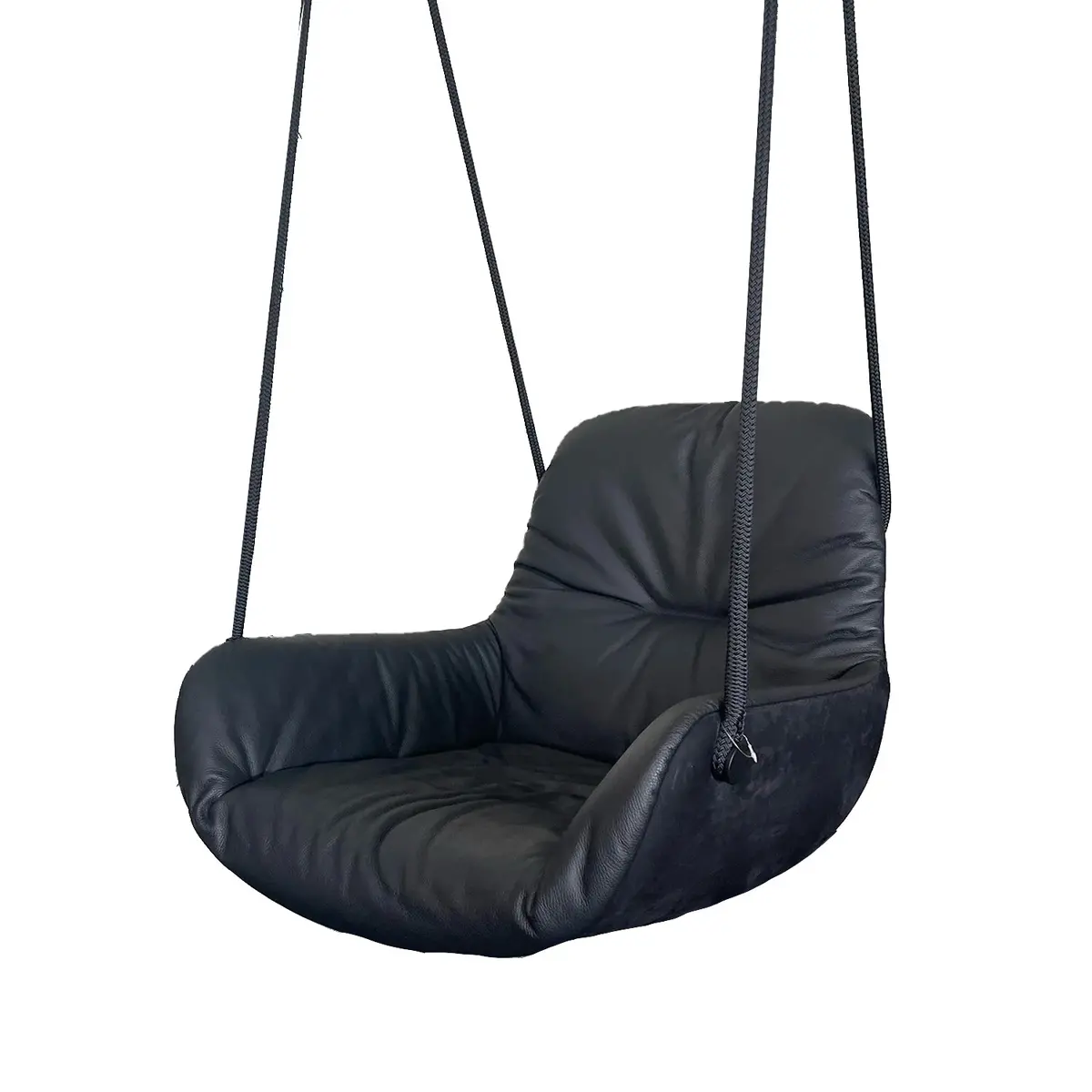 Freifrau | Leya Lounge Swing Seat | Cayenne Ebony (Black) + Orient Ebony (Black) Leather 1