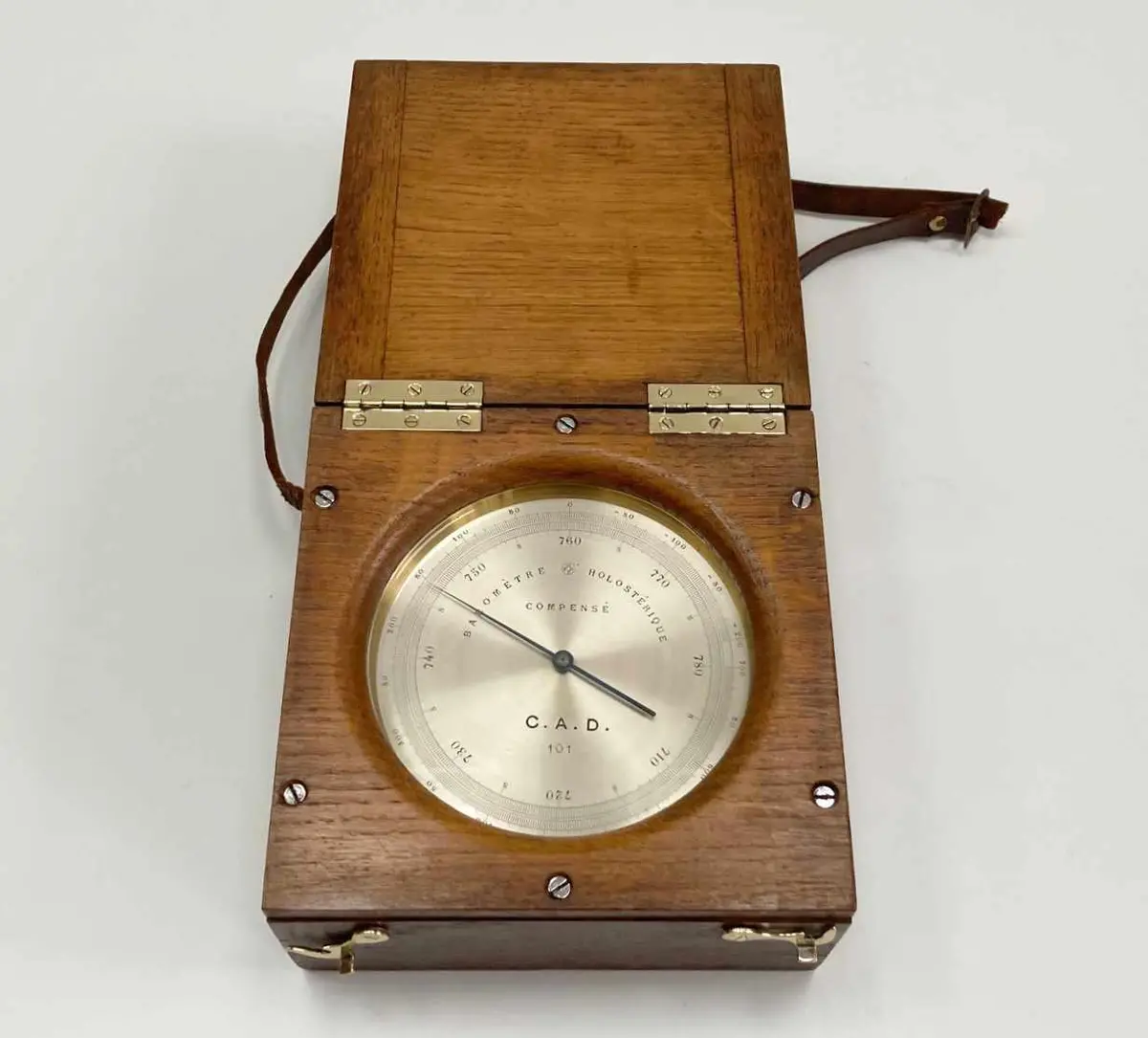Late Victorian Cased Aneroid Barometer Altimeter By Pertuis, Naudet, Hulot & Bourgeois (Pnhb) 1