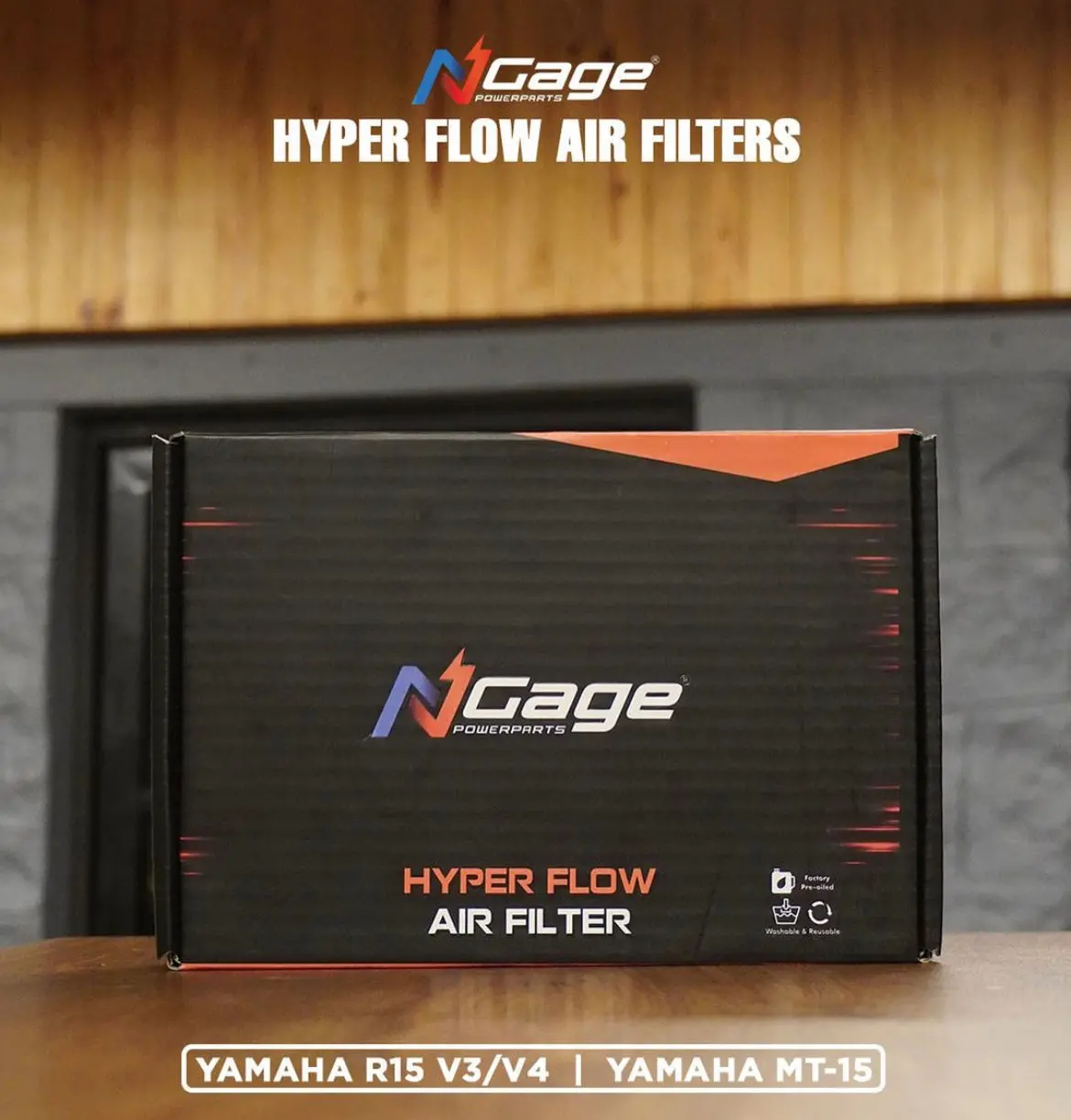 Hyper Flow Air Filters For Yamaha R15 V3 / V4 & Mt 15 - Ngage Powerparts 1
