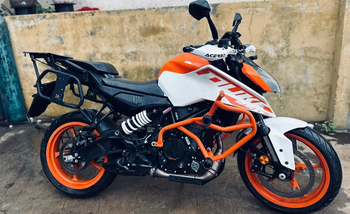 Crash Guard With Metal Slider For Duke 250/390 Bs6  Orange  – Sb 591 / Ht Exhaust 1