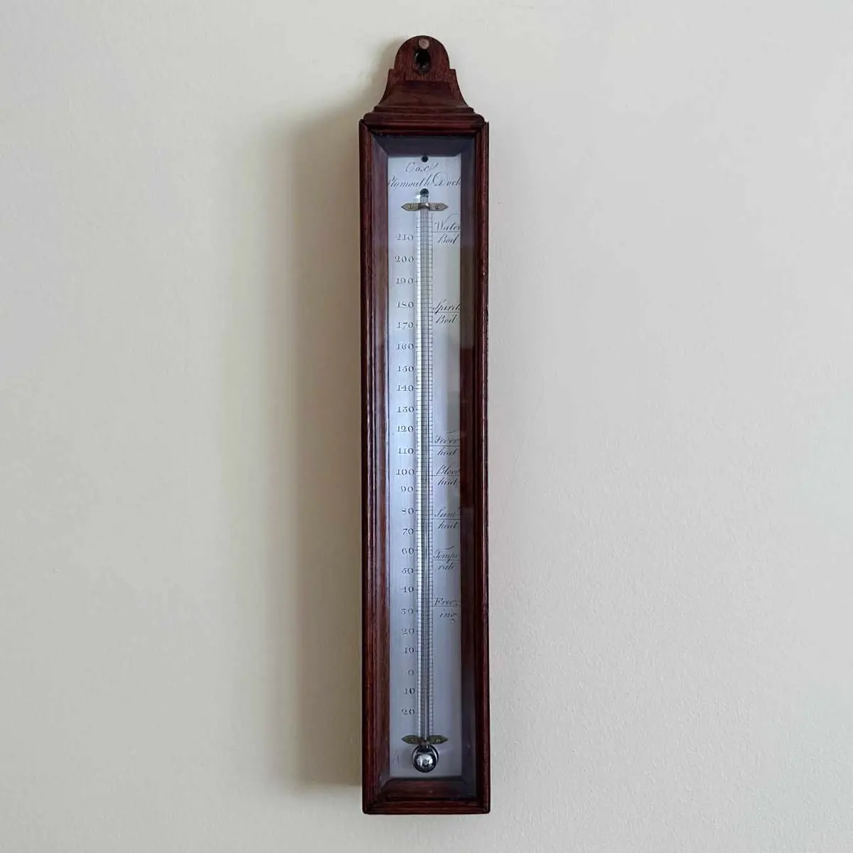 George Iii Mahogany Cased Wall Thermometer By Cox Of Plymouth Dock 1