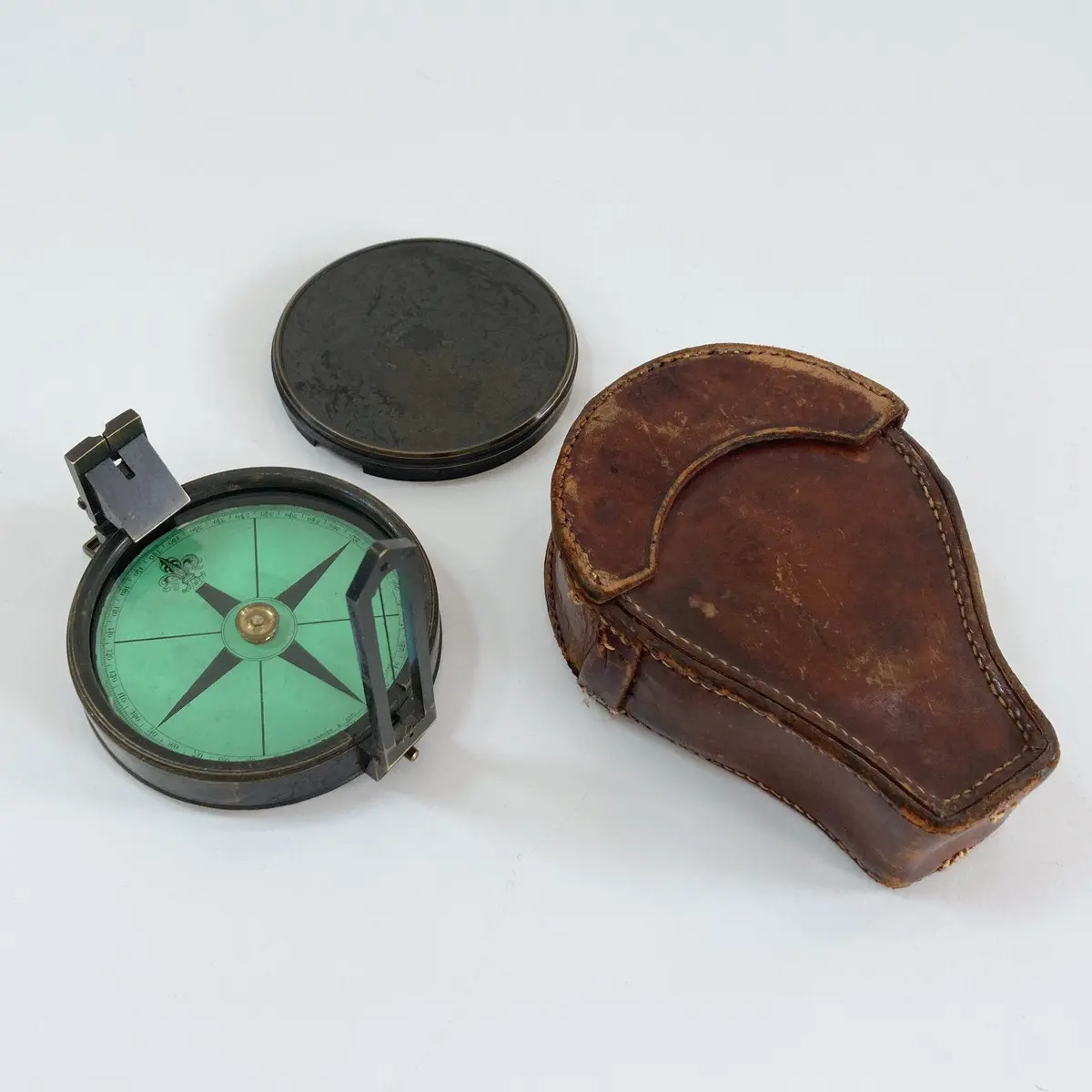 Victorian Cased Green Card Prismatic Compass By Francis Barker & Son 1