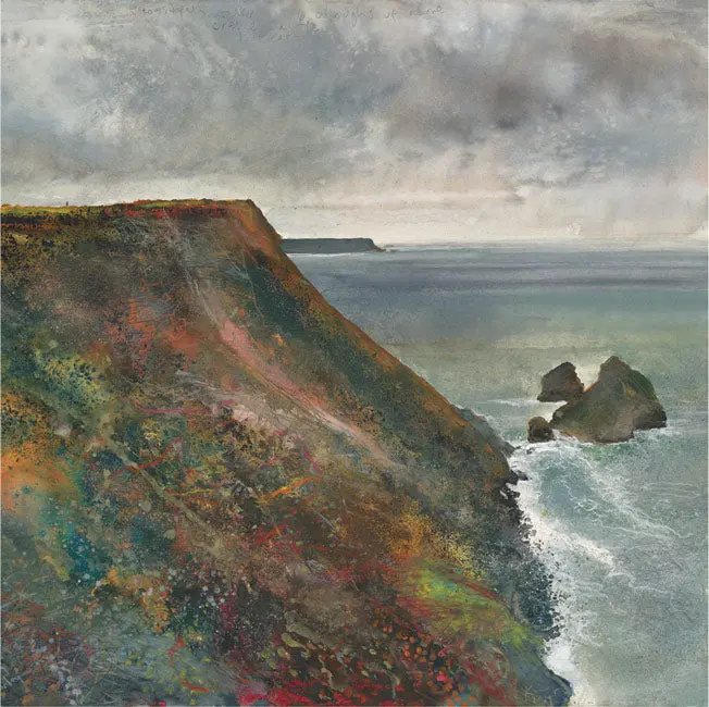 Coast Path Walker, Crane Castle, Portreath. 2019.  Greeting Card. Pack Of 4. 1