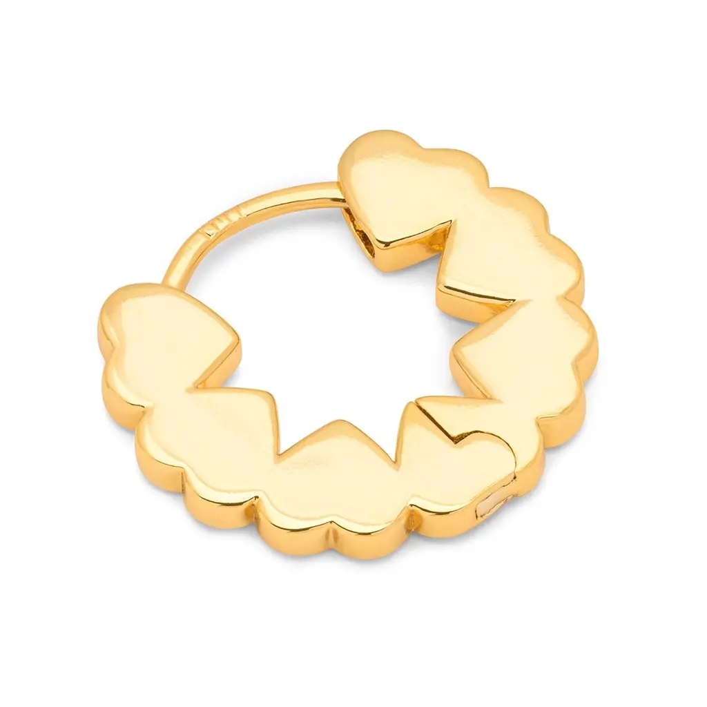Heart Hoops Pair - Gold Plated 1