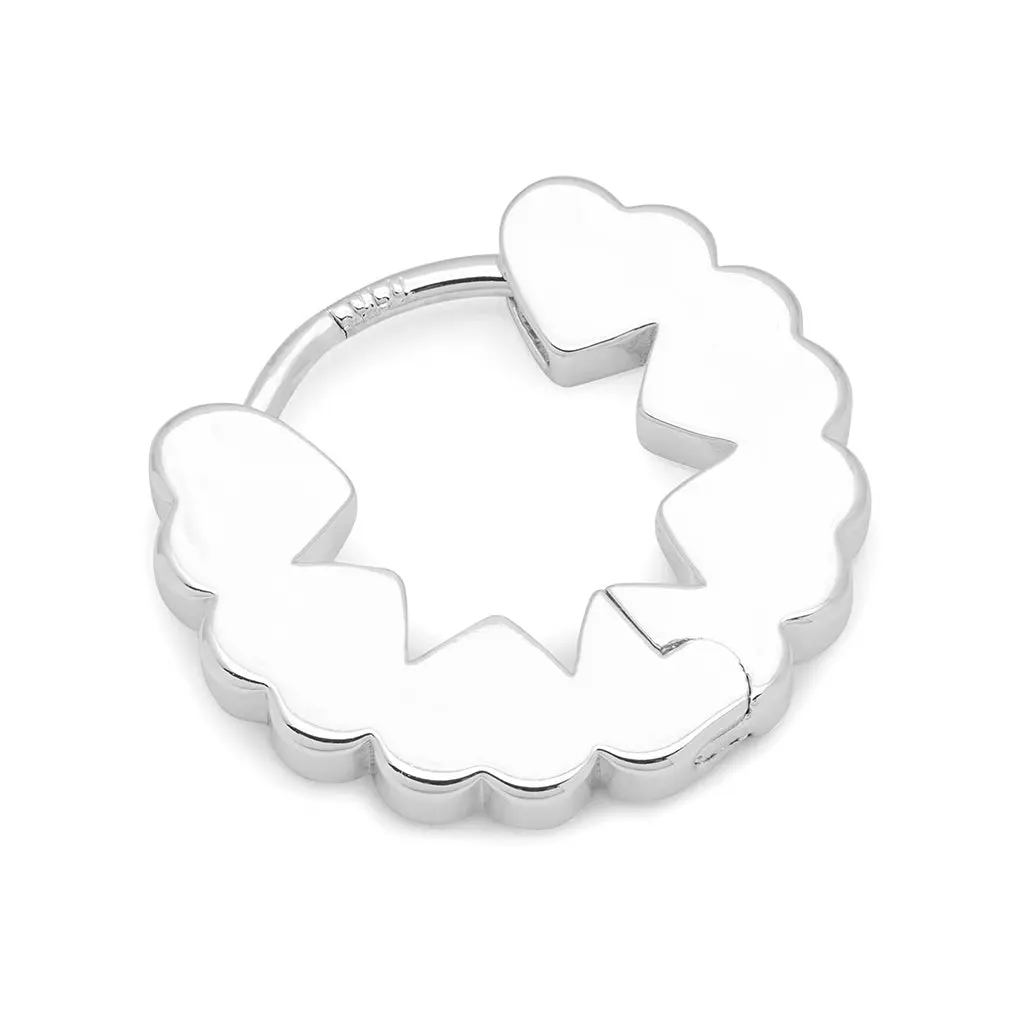 Heart Hoops Pair - Silver Plated 1