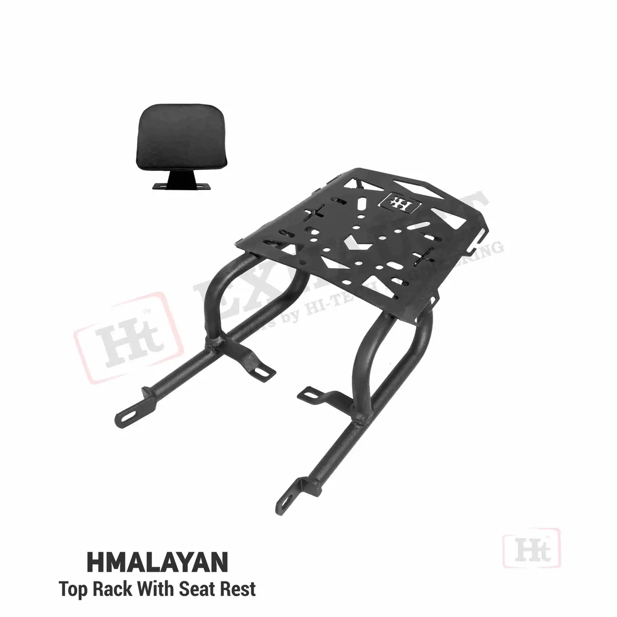 Top Rack With Removable Seat Rest – For Himalayan -Top Box Suitable – Sb 673 – Ht Exhaust 1