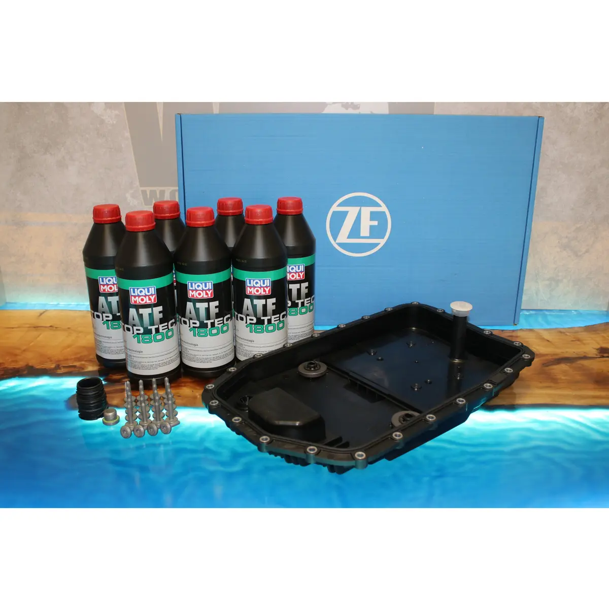 Bmw Zf 6Hp19 Automatic Transmission Gearbox Sump Pan Filter Kit Liqui Moly Oil 2