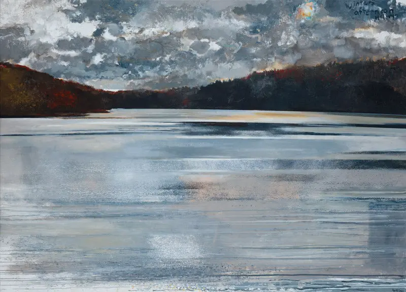 Halwyn Quay, Winters Afternoon. Greeting Card. Pack Of 4. 1