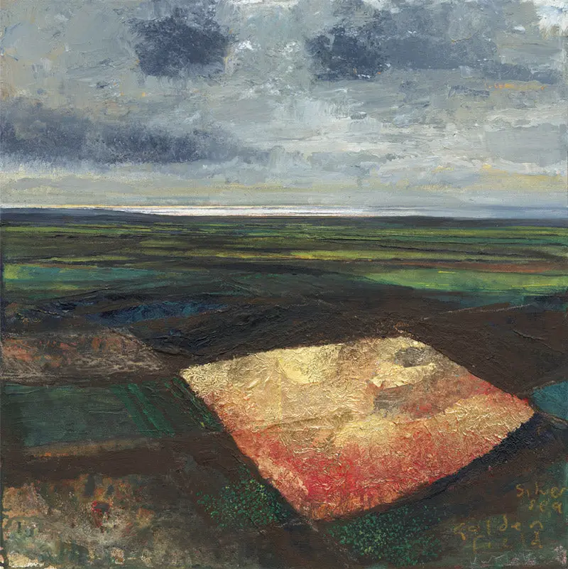 Silver Sea, Golden Field. 2017. Greeting Card. Pack Of 4. 1