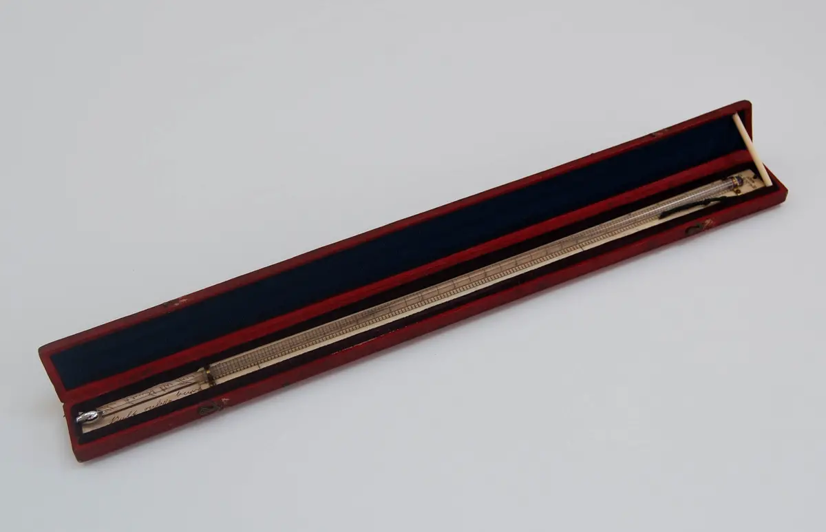Early Victorian Large Cased Meteorological Thermometer By Patrick Adie Of London 1