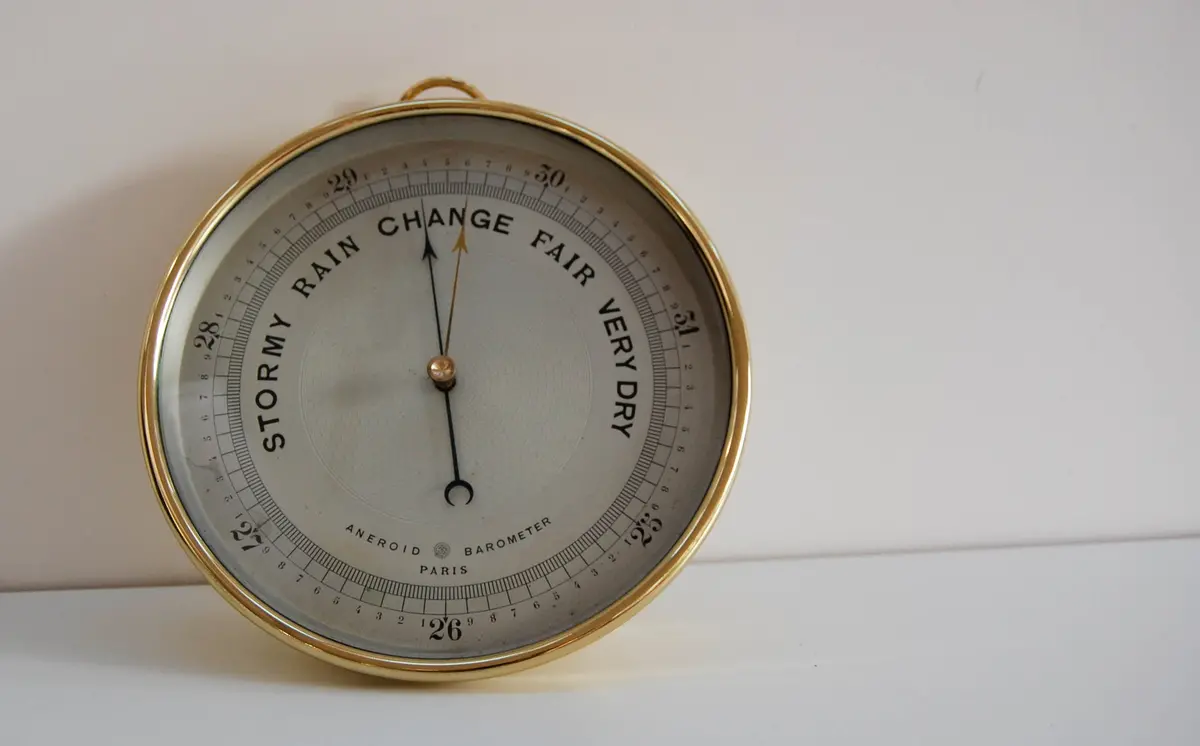 Late Victorian Aneroid Barometer With Eight Inch Dial By Guilbert & Cie Paris 1
