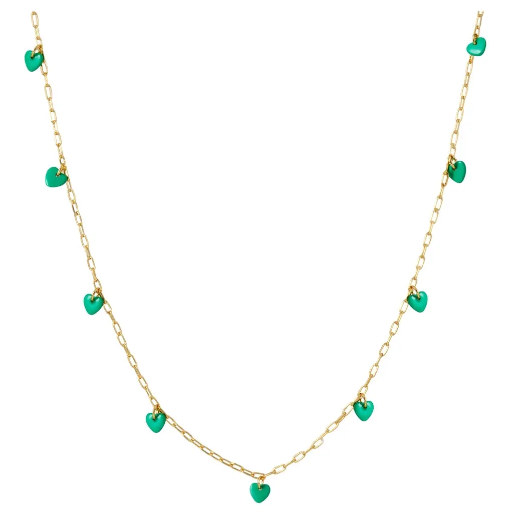 Love U Necklace Gold Plated - Light Green 1