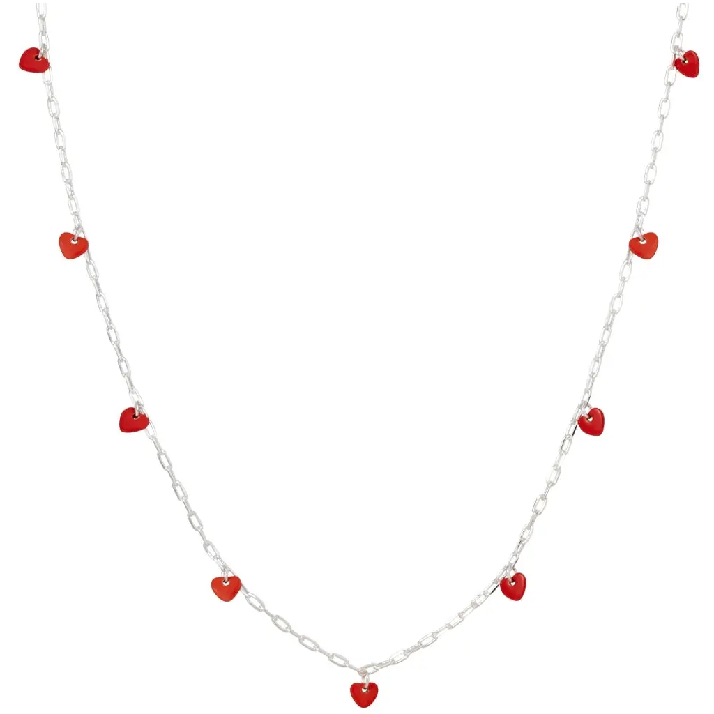 Love U Necklace Silver Plated - Passion Red 1