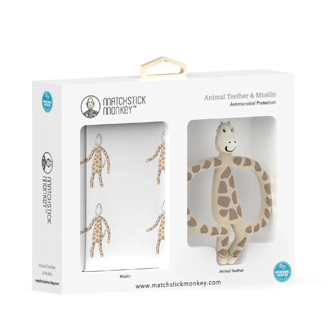 Matchstick Monkey Gigi Giraffe Teether & Muslin Gift Set 1