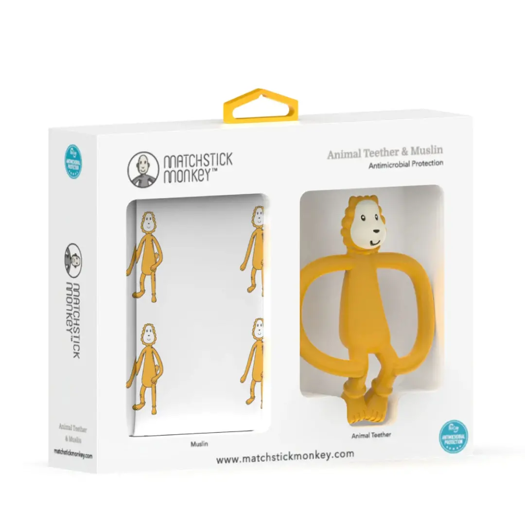 Matchstick Monkey Ludo Lion Teether & Muslin Gift Set 1