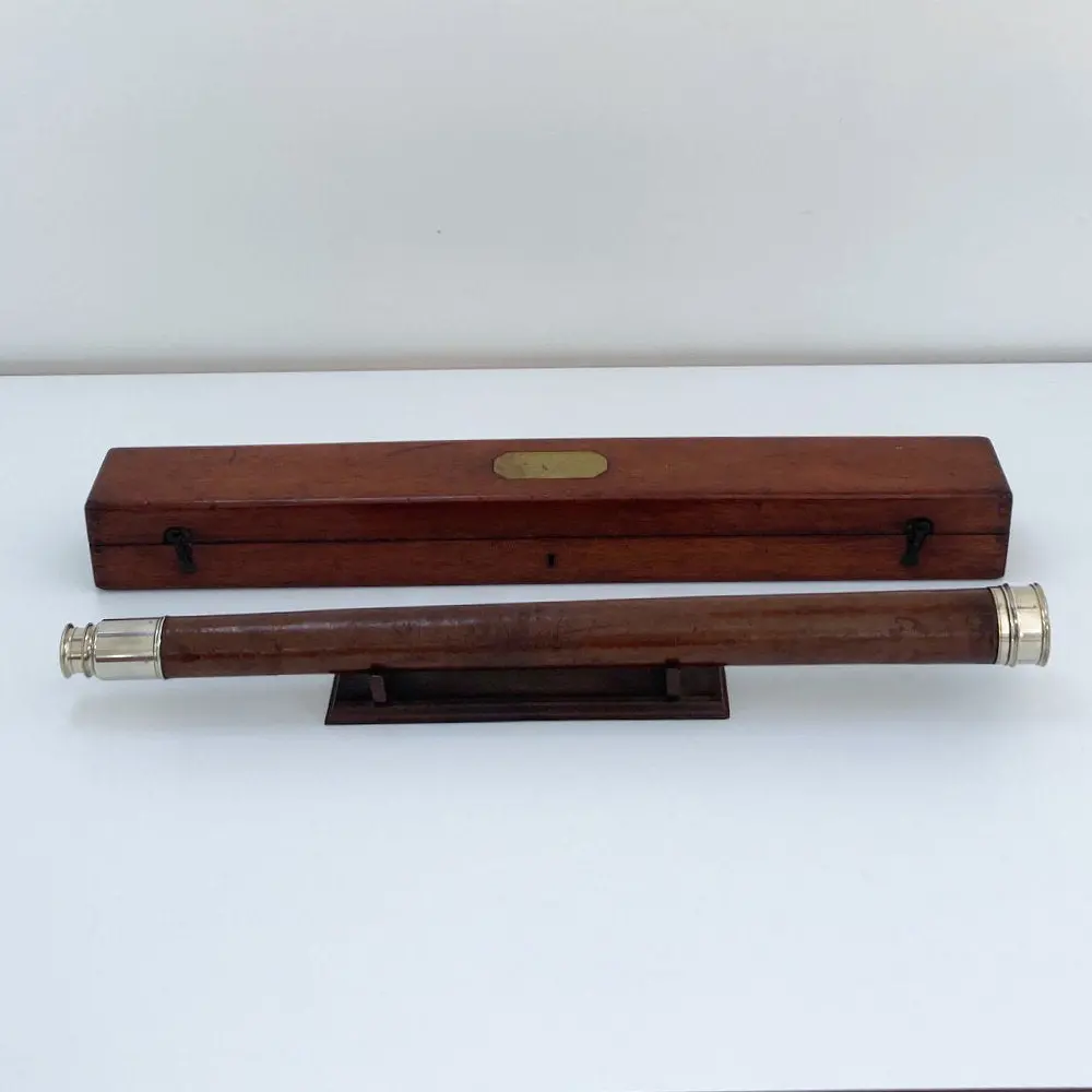 Mid Victorian Cased Single Draw Marine Telescope By Troughton & Simms London 1