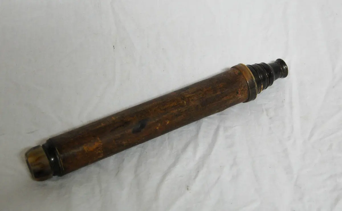 Mid-Eighteenth Century Three Draw Pasteboard Telescope 1