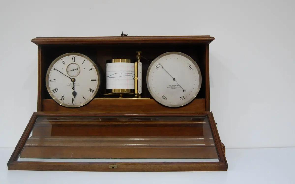 Late Victorian Self Recording Aneroid Barometer Or Weather Station By Jh Steward London 2