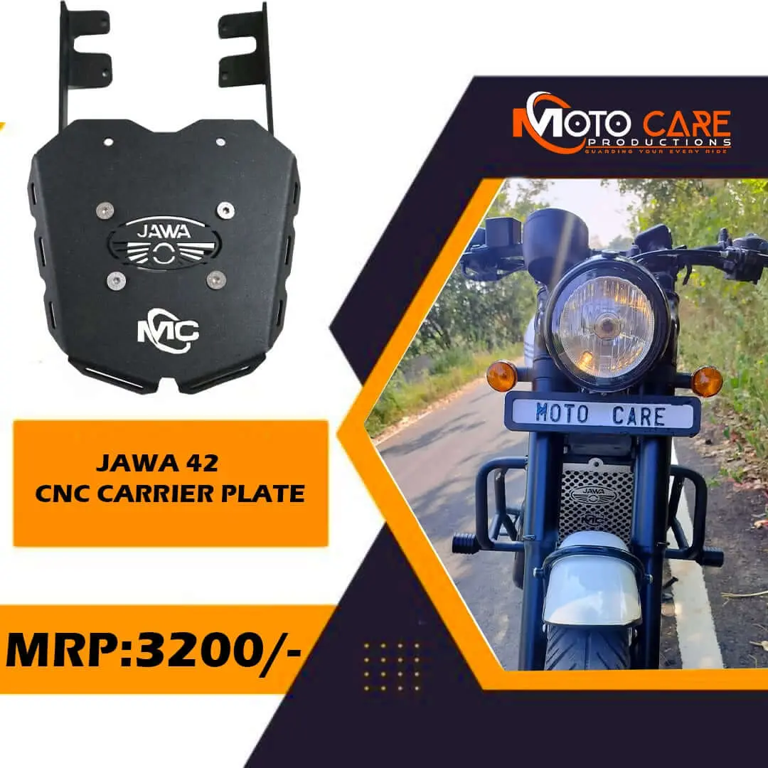 Moto Care Cnc Carrier Plate For Jawa 42(Black) 1