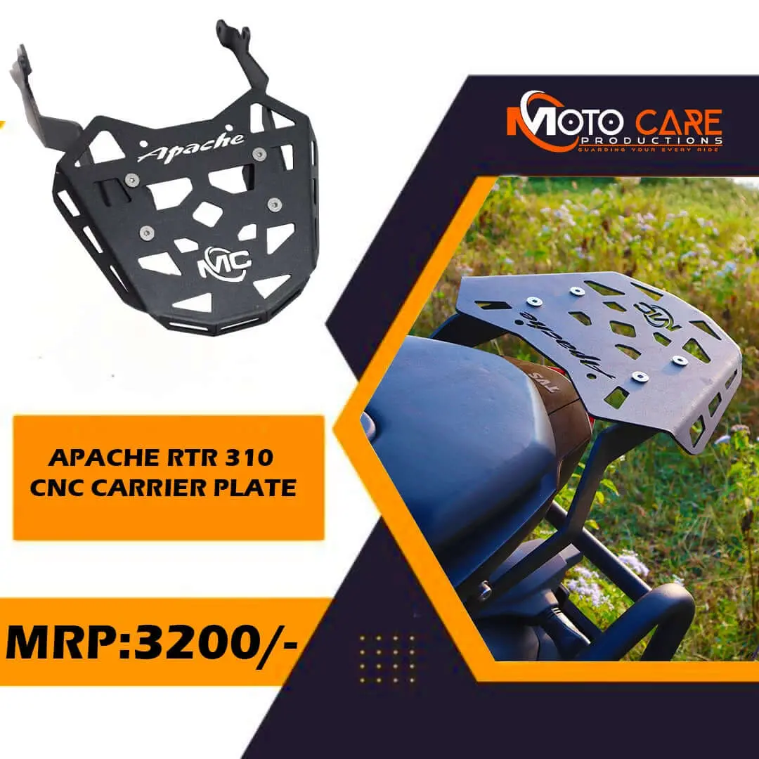Moto Care Cnc Plate Carrier For Tvs Apache Rtr 310 (Black) 1