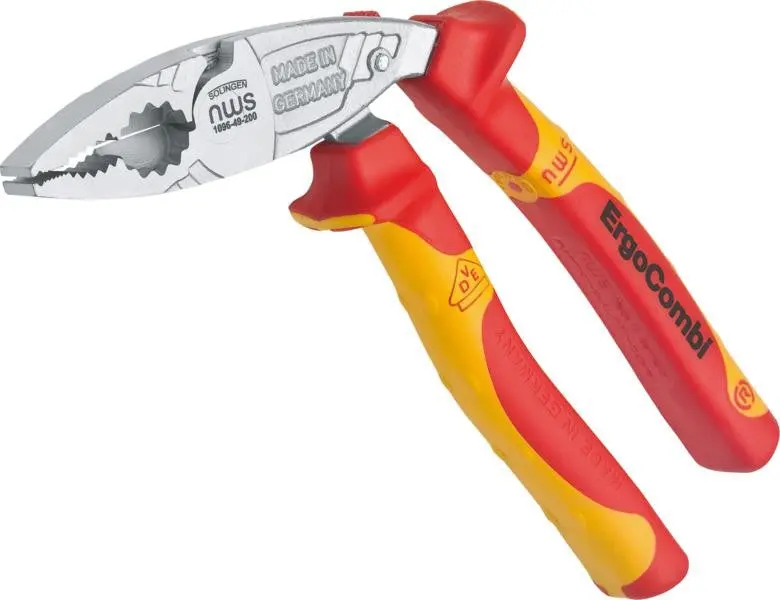 Nws Pistol Grip 'Ergocombi' High Leverage Vde Combination Pliers 200 Mm (8") Tnv8/200 1