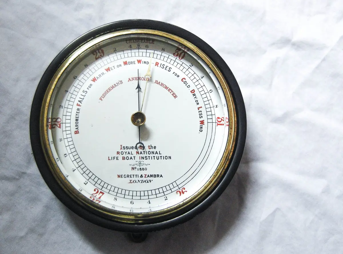 Late Victorian Rnli Fisherman's Aneroid Barometer By Negretti & Zambra, London 1