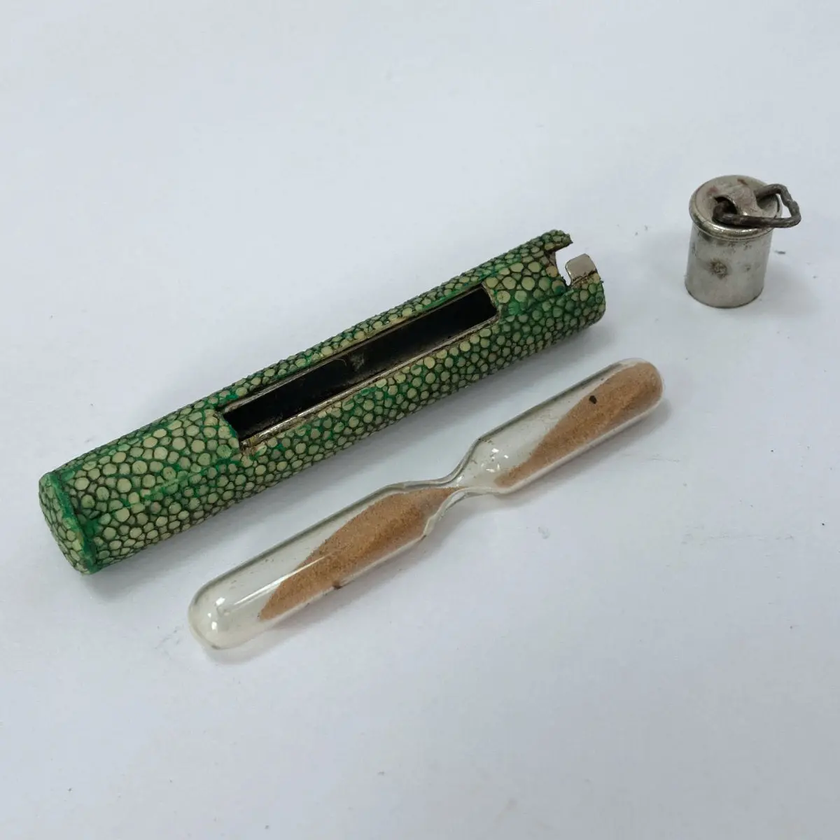 Late Victorian Pocket Sand Timer With Shagreen Case 1
