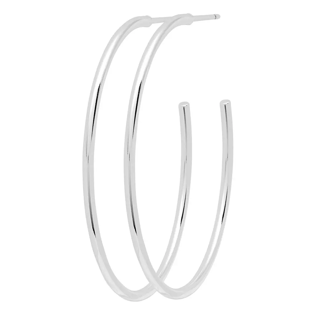 Non Hoops Large Pair - Silver Plated 1